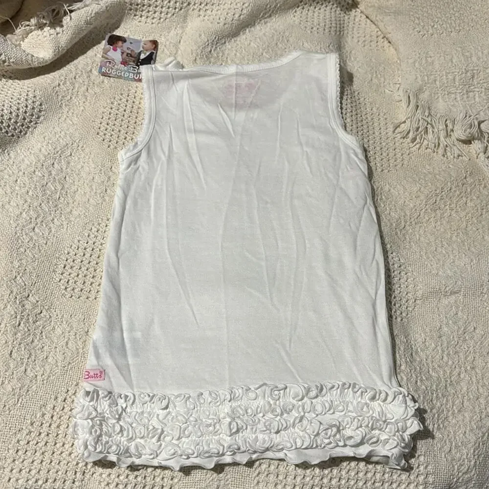 Ruffle butts 5 white sleeveless long ruffled hemline Layering perfection NWT